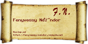 Fenyvessy Nándor névjegykártya