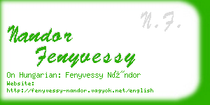 nandor fenyvessy business card